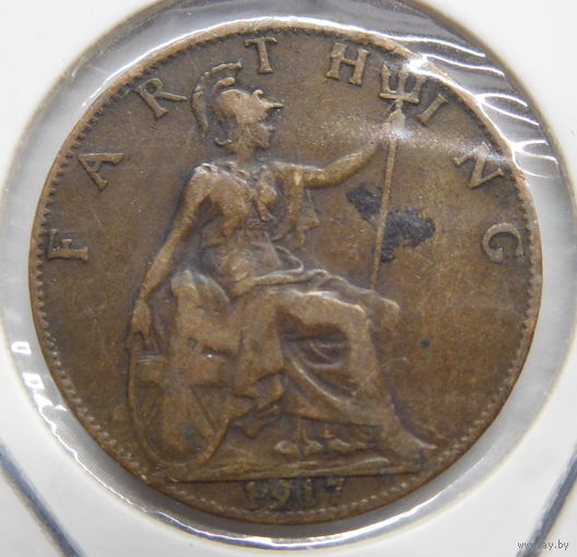 Великобритания 1 Фартинг 1917 г