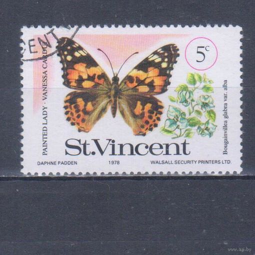 [1739] Сент-Винсент 1978. Фауна.Бабочка.5 с. Гашеная марка.