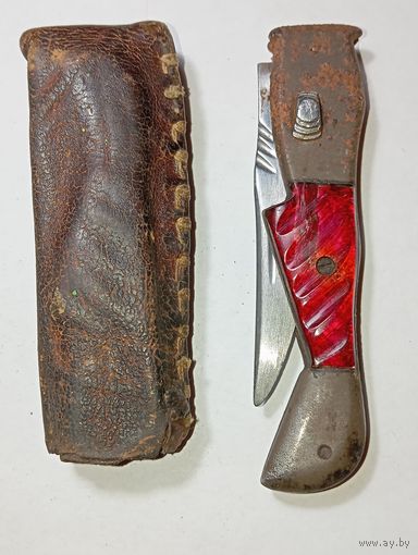 Складной нож с декоративной ручкой из оргстекла , и металла , СССР, 1950-60 гг. Редкость . С рубля .