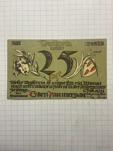 25 пфенингов (нотгельды) г. Германия.-1412