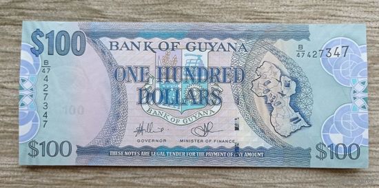 Werty71 Гайана 100 долларов 2005 2022 UNC банкнота