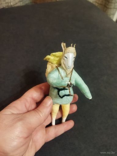 Ватная ёлочная игрушка козлик