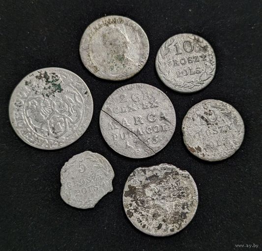 Серебро РИ, Речь Посполитая и тд. С Рубля! (Шостак, 20 копеек Екатерина, 2 гроша РП и т.д.)