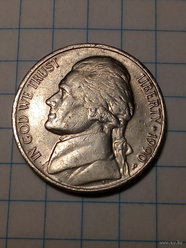 5 центов США 1990 Р год
