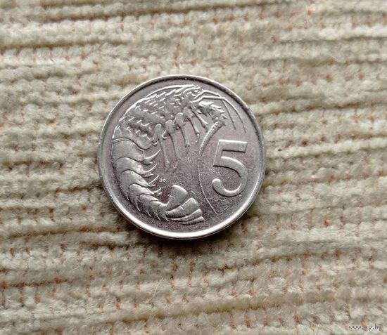 Werty71 Каймановы острова 5 центов 1999 криветка Королева в годах