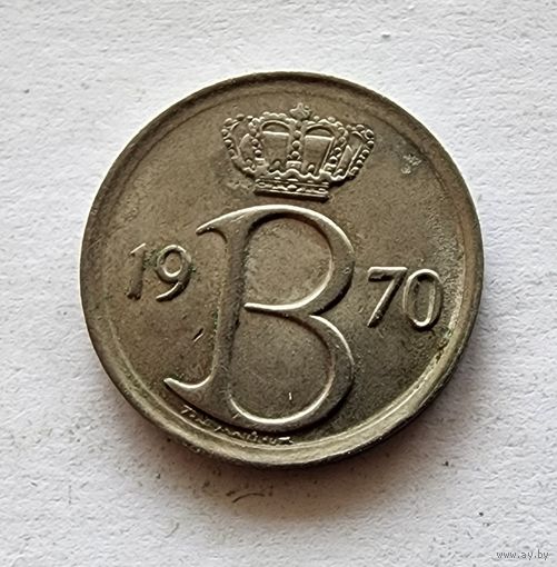Бельгия 25 сантимов, 1970 Надпись на голландском - 'BELGIE'