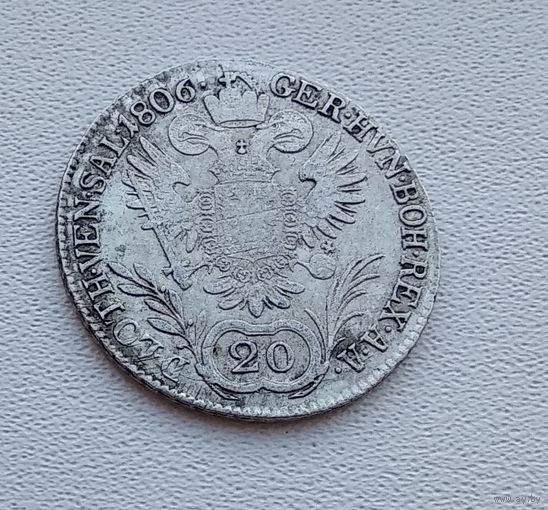 Австрия 20 крейцеров, 1808 "B"- Кремница  7-3-24