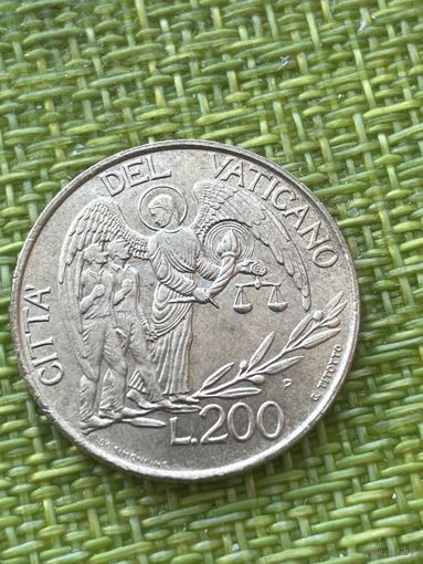 Ватикан 200 лир 1997 г ( 19-й год правления Иоанна Павла II )