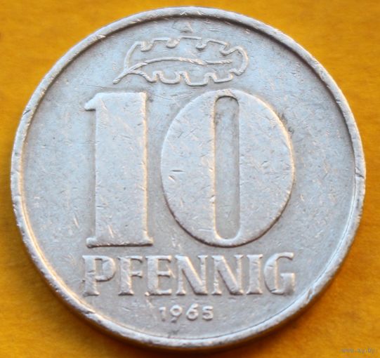 Германия - ГДР 10 пфеннигов, 1965 г.