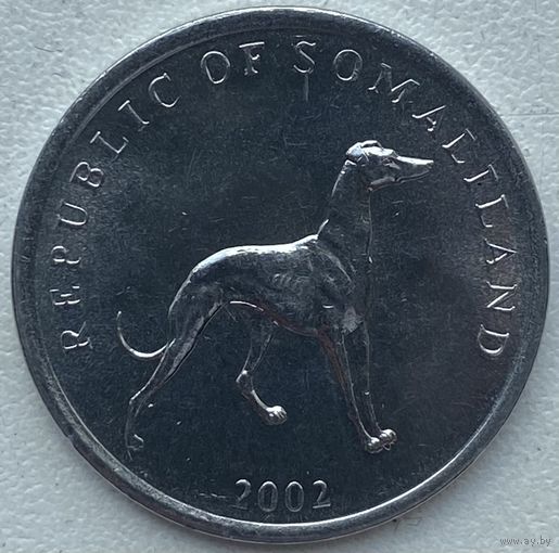 Сомалиленд 20 шиллингов 2002 г. Собака Грейхаунд