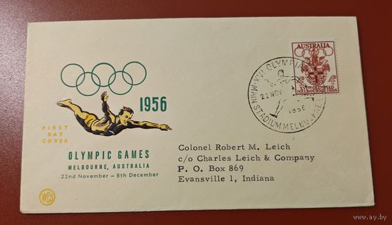 Конверт со СГ олимпиада 1956 Мельбурн