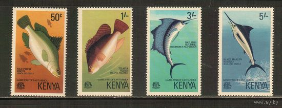 Кения-1977(Мих.66-69),  ** ,    Морская Фауна, Рыбы,  (полная серия)