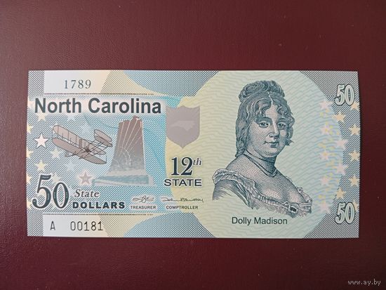 Штат Северная Каролина 50 долларов UNC