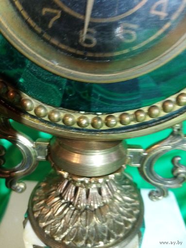Часы настольные бронза малахит
