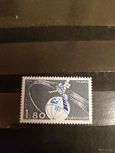 1980 Франция космос Евровидение искусство культурачистая клей MNH выпускалась одиночкой (4-5)