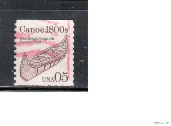 США-1991, (Мих.2137), гаш. , Стандарт, Транспорт, Каноэ (одиночка),