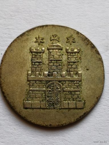 1 шиллинг 1846 г. Гамбург. Состояние UNC.