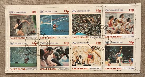 Шотландия. Calve Island 1984. Олимпиада Лос-Анджелес 1984. Малый лист