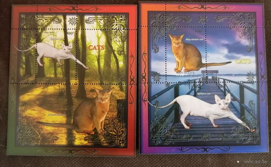 СЕРИЯ БЛОКОВ  СОБАКИ КОШКИ  фауна   MNH