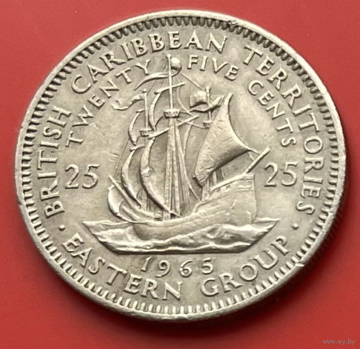 44-07 Британские Карибы 25 центов 1965 г.