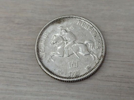 Монета 2 лита 1925 года. Литва. Серебро.