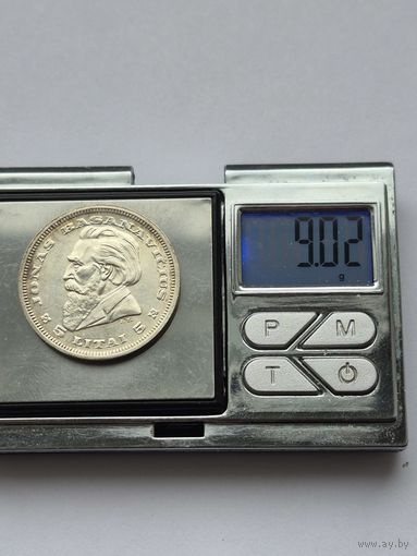 5 лит 1936 года. Литва, Первая Республика (1925 - 1938). Серебро 750. Монета не чищена. L45562.