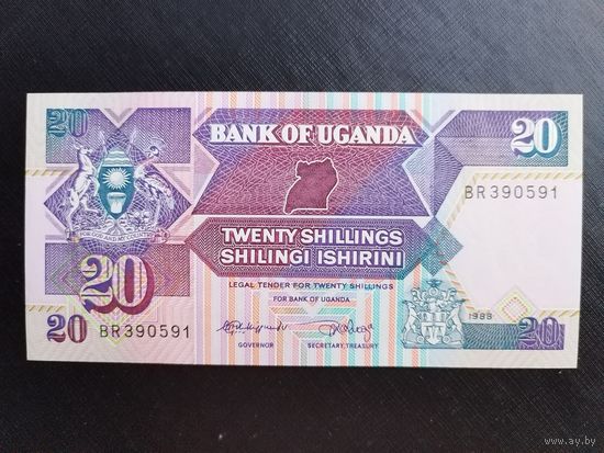 Уганда 20 шиллингов, 1988г, unc, пресс.