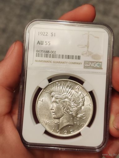 1 доллар 1922 в реестре NGC всего 564 AU55