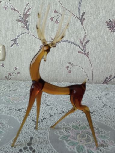 Статуэтка олень цветное стекло СССР