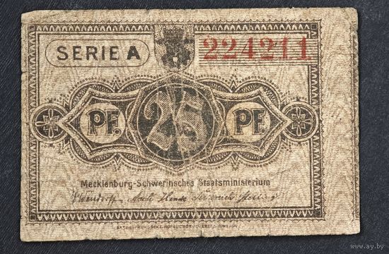 1922 год Германия 25 пфеннигов