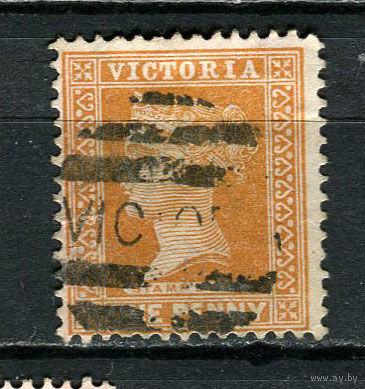 Австралийские штаты - Виктория - 1890/1899 - Королева Виктория 1Р - [Mi.109] - 1 марка. Гашеная.  (Лот 25HT)-TG3P15