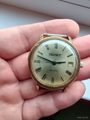 Часы ссср полет автоподзавод, позолота, на ходу, не с рубля