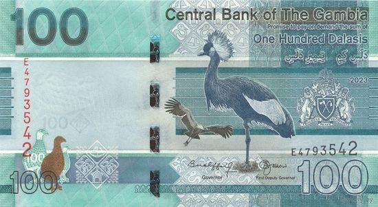 Гамбия 100 даласи образца 2023 года UNC pw41