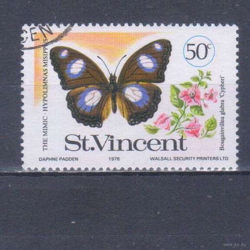 [1739] Сент-Винсент 1978. Фауна.Бабочка.50 с. Гашеная марка.