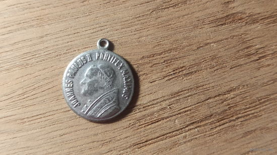 "Медальон  папы римского Иоанна Павла II. Великий понтифик Полонии" Старинный