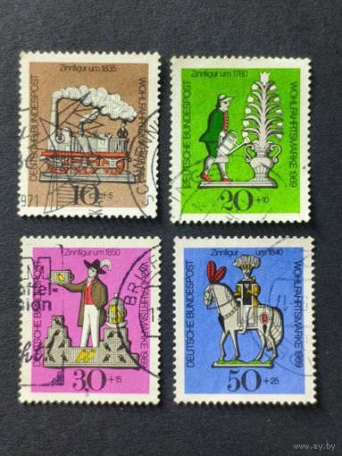 Германия 1969. Благотворительный выпуск. Оловянные модели. Полная серия