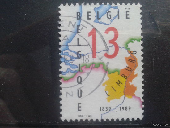Бельгия 1989 150 лет провинции Лимбург, карта