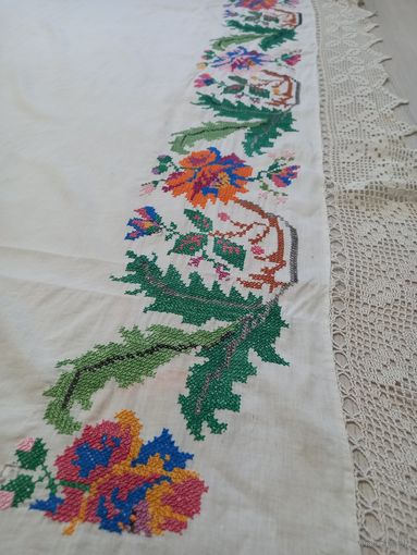 Простыня вышитая, старинная