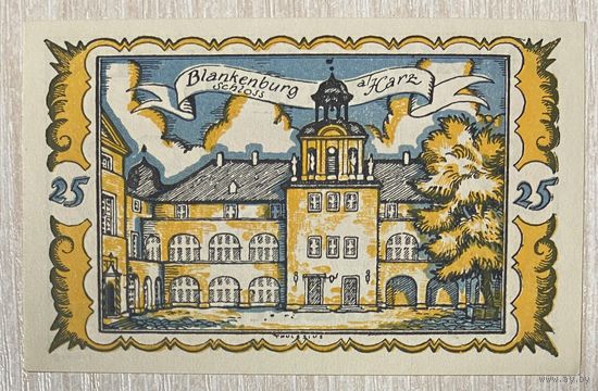 Нотгельд , 25 пфеннигов, Бад-Гарцбург 1923 год Веймарская республика