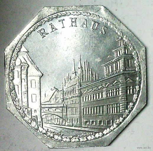 ГЕРМАНИЯ НЮРНБЕРГ 20 пфеннигов 1920 год - ШТЕМПЕЛЬНЫЙ БЛЕСК!