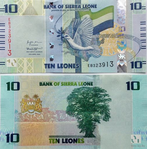 Сьерра Леоне 10 леоне 2022 год UNC