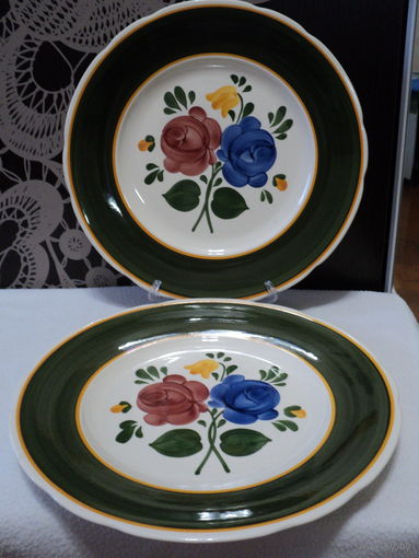 Столовая тарелка, VILLEROY&BOCH BAUERNBLUME, ГЕРМАНИЯ(28см,ручная роспись-цена за 1шт)лот 32