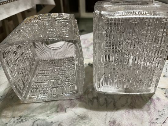 Плафон средний рифлёный Е27, стекло. 2 шт.