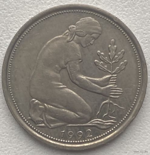 Германия 50 пфеннигов 1992 г. J
