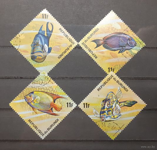 Бурунди. 1974 год. Фауна. Рыбы (4 марки из серии)