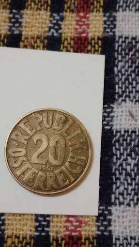 Австрия 20 грош 1951