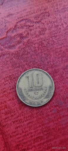 Коста-Рика 10 колонес 1999