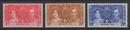 1937 Бермуды** Коронация серия 3 марки