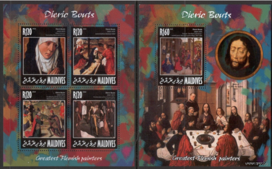 Мальдивы 2014г Живопись ИСКУССТВО КАРТИНЫ к/б+бл MNH