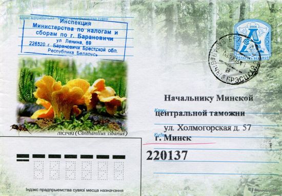 2006. Конверт, прошедший почту "Лисички"